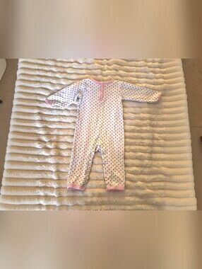 Hudson Baby Infant Girl Cotton Coverall Heart Print One-Piece Pajama Romper 18M